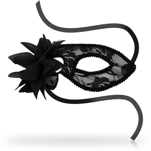 OHMAMA – Masque Vénitien Dentelle & Fleurs – Noir Unisexe