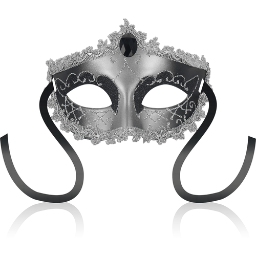 OHMAMA – Masque Gris Noir Diamant – Masque Vénitien Unisexe