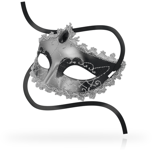 OHMAMA – Masque Gris Noir Diamant – Masque Vénitien Unisexe