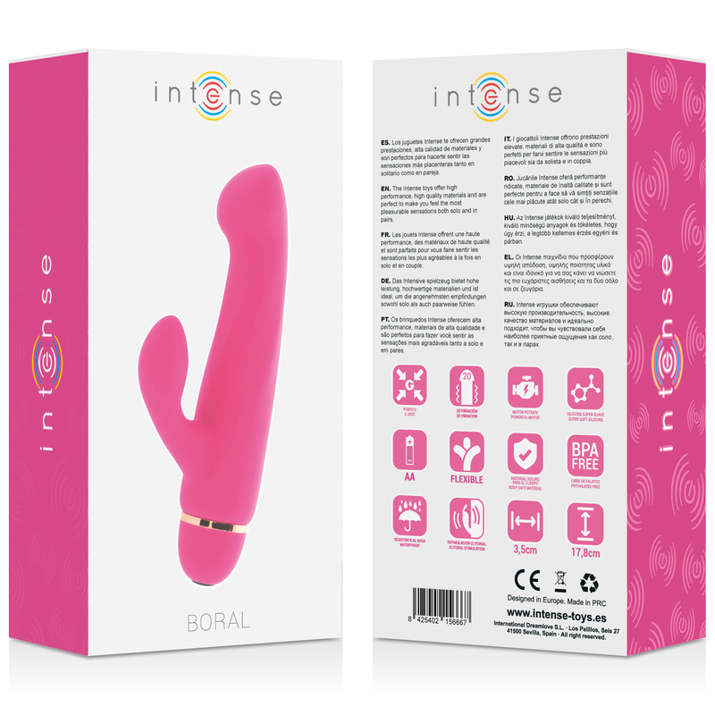 INTENSE – Vibromasseur Boral 20 Vitesses – Silicone Rose
