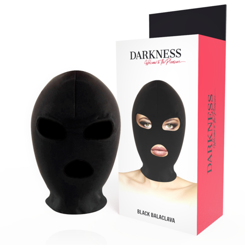 DARKNESS – Masque de soumission spandex noir (yeux ou yeux+bouche)
