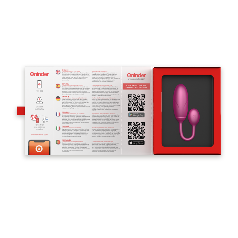 ONINDER – Œuf Vibrant Denver7 X 2,7 CM – Contrôle via Application – Rose ou Gris (Copie)