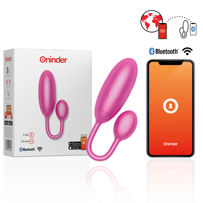 ONINDER – Œuf Vibrant Denver7 X 2,7 CM – Contrôle via Application – Rose ou Gris (Copie)