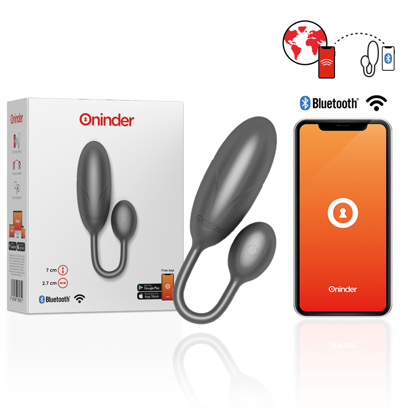 ONINDER – Œuf Vibrant Denver7 X 2,7 CM – Contrôle via Application – Rose ou Gris (Copie)