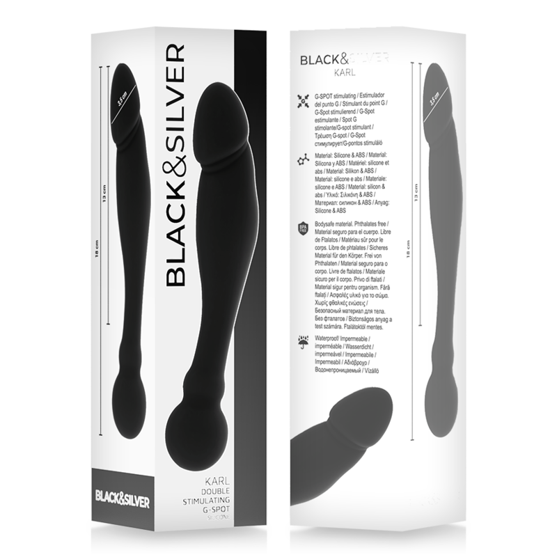 BLACK&SILVER – Gode Stimulant Karl – Point G ou P – 18 cm