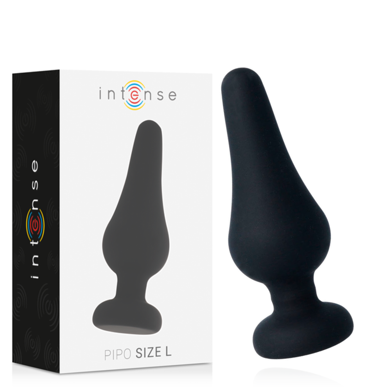 INTENSE – Plug Anal Pipo L – Silicone Noir – 13 cm