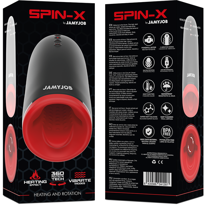 JAMYJOB – SPIN-X – Masturbateur Chauffant et Rotation