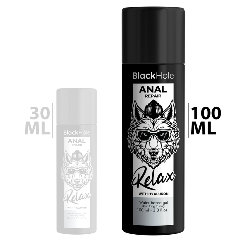 BLACK HOLE – Gel Anal Réparateur à l’Eau avec Acide Hyaluronique – 30 ml / 100 ml