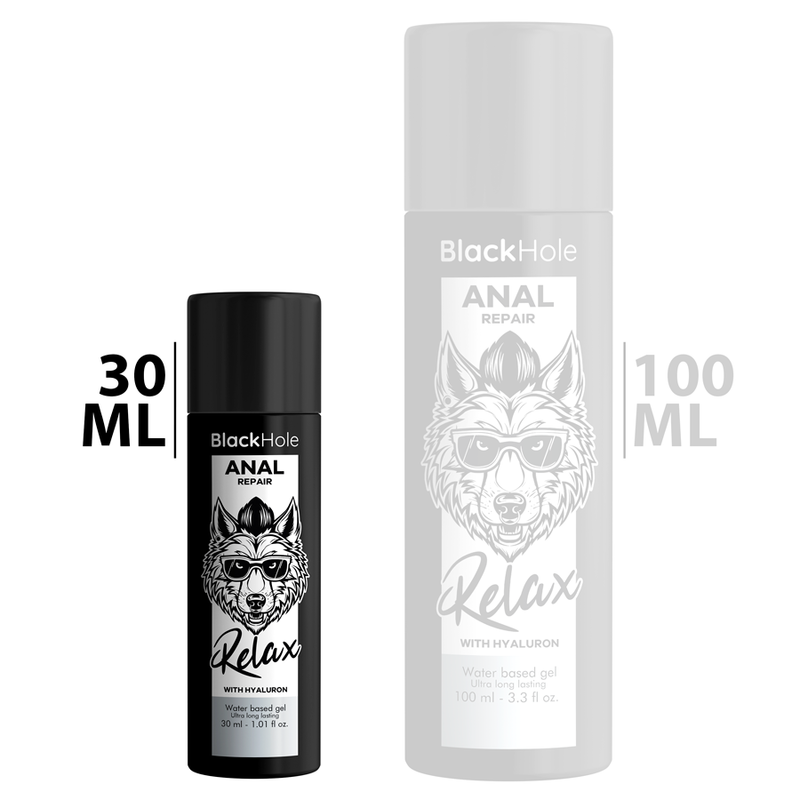 BLACK HOLE – Gel Anal Réparateur à l’Eau avec Acide Hyaluronique – 30 ml / 100 ml