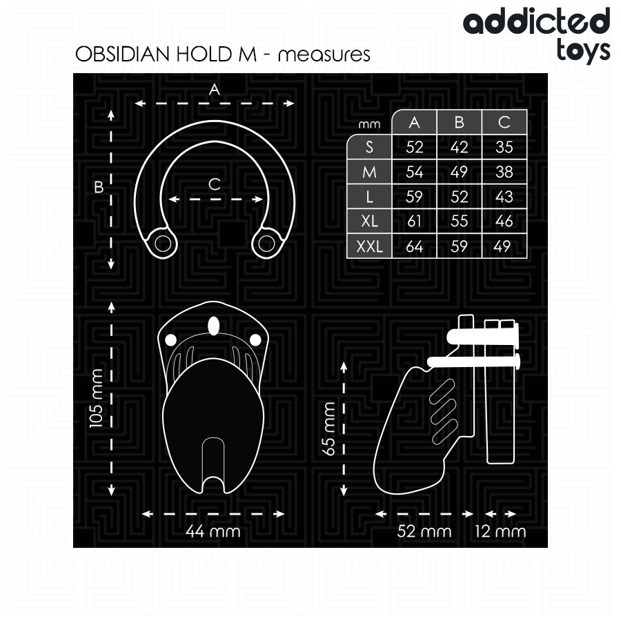 ADDICTED TOYS LOCKED – Cage de chasteté Obsidian Hold – Taille M