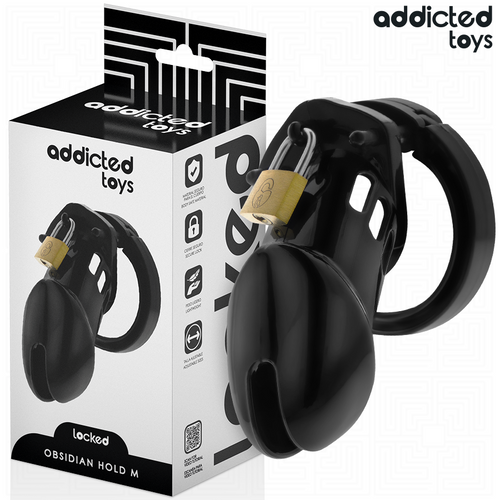 ADDICTED TOYS LOCKED – Cage de chasteté Obsidian Hold – Taille M