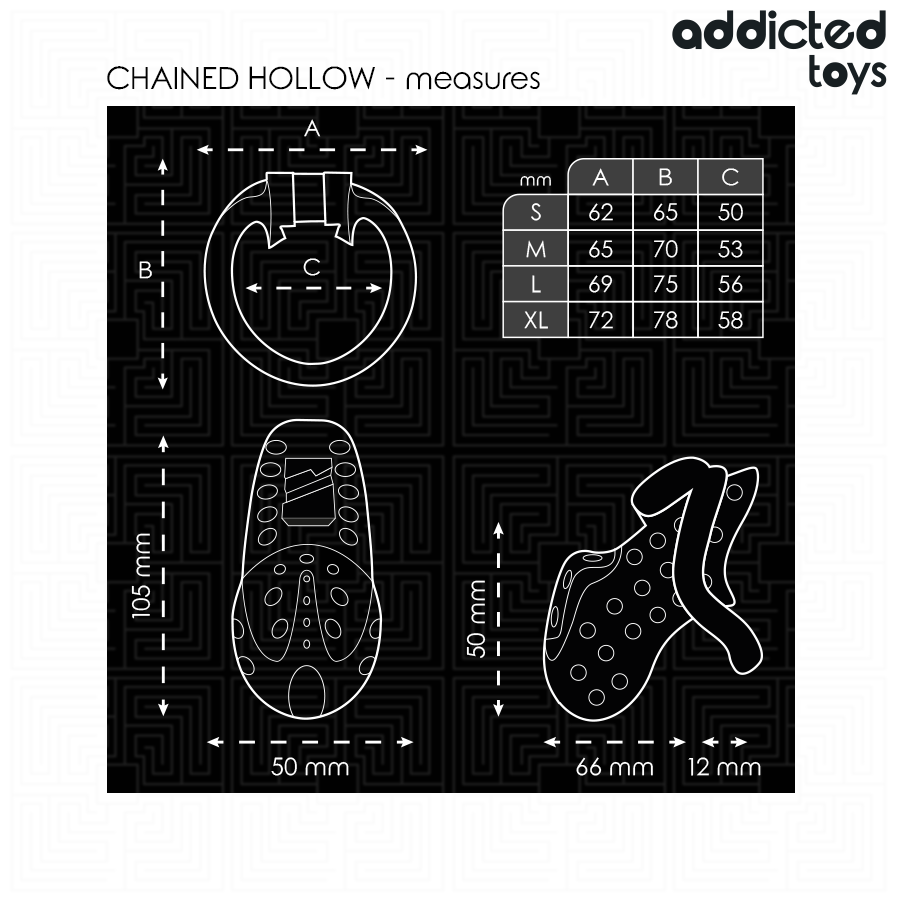 ADDICTED TOYS LOCKED – Cage de chasteté creuse enchaînée 10,5 cm
