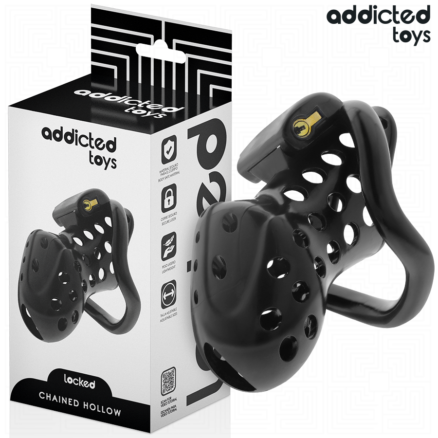 ADDICTED TOYS LOCKED – Cage de chasteté creuse enchaînée 10,5 cm