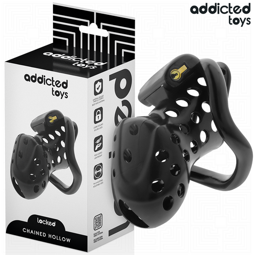 ADDICTED TOYS LOCKED – Cage de chasteté creuse enchaînée 10,5 cm