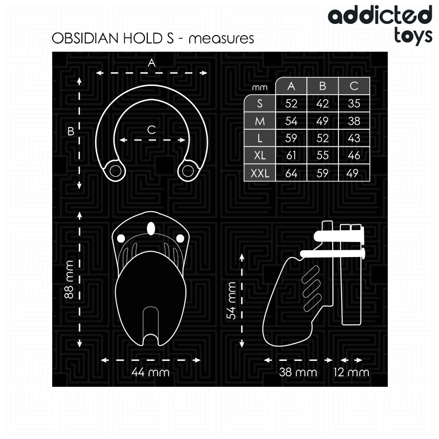 ADDICTED TOYS LOCKED – Cage de chasteté Obsidian Hold – Taille S