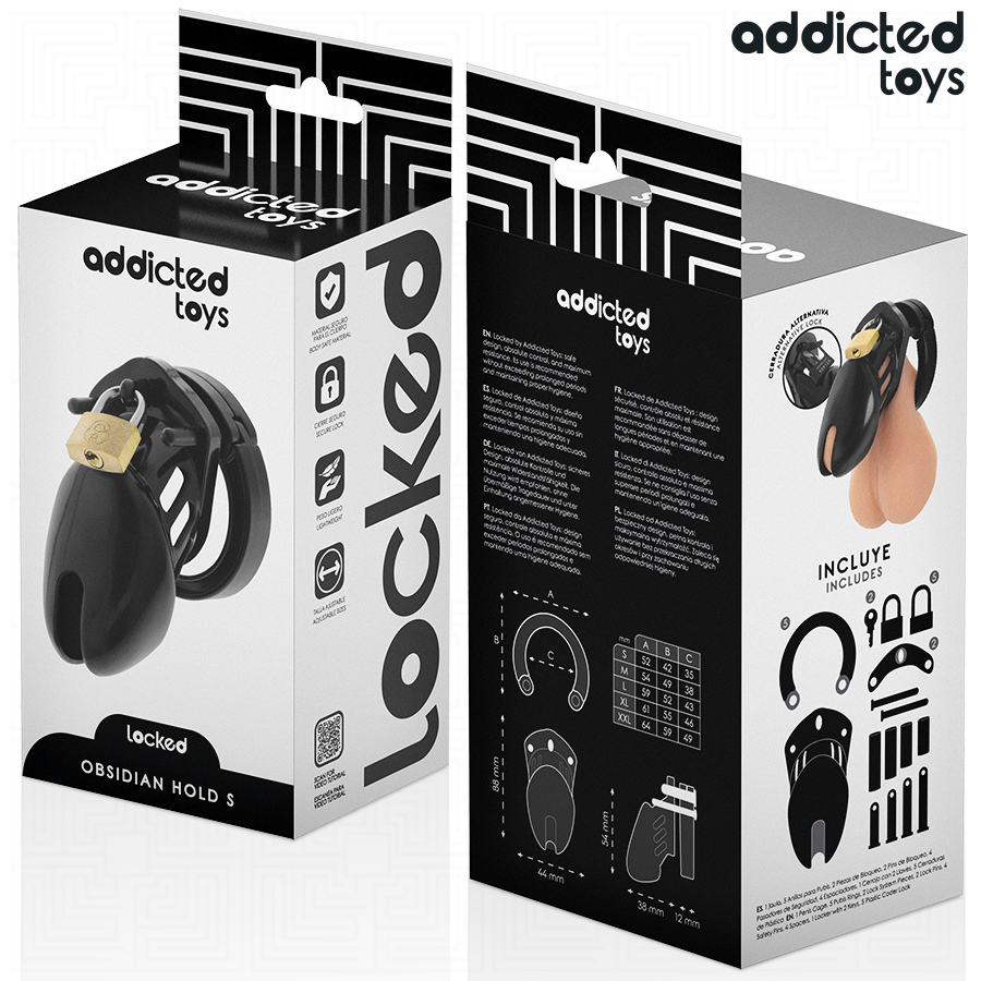 ADDICTED TOYS LOCKED – Cage de chasteté Obsidian Hold – Taille S