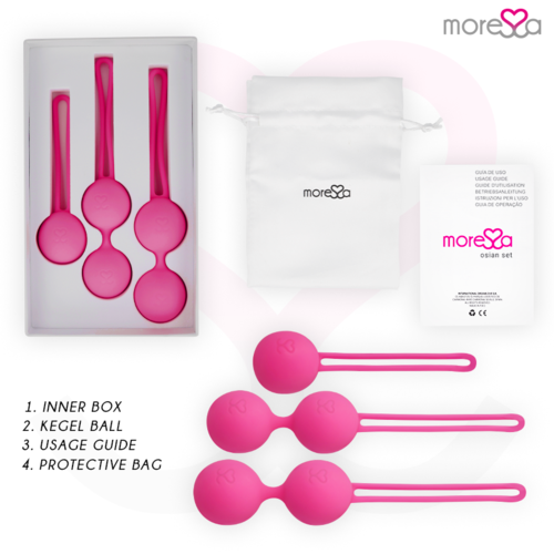 MORESSA – Ensemble OSIAN – Boules de Geisha Silicone – Turquoise, Rose ou Lilas
