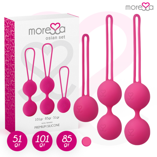 MORESSA – Ensemble OSIAN – Boules de Geisha Silicone – Turquoise, Rose ou Lilas