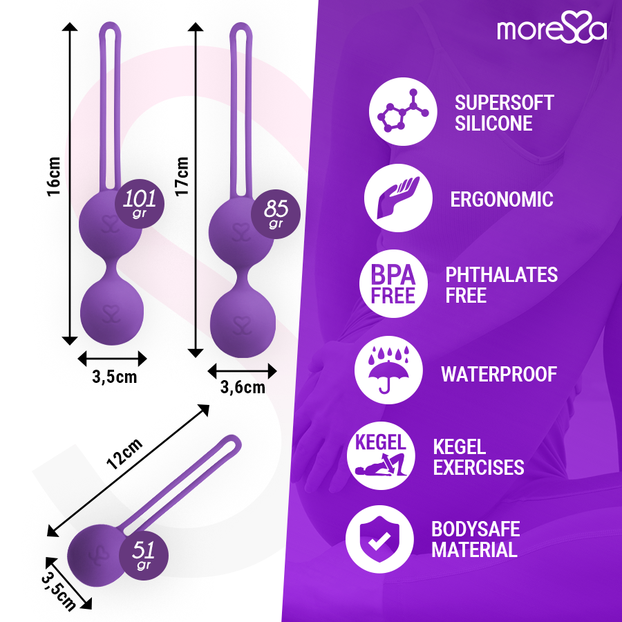 MORESSA – Ensemble OSIAN – Boules de Geisha Silicone – Turquoise, Rose ou Lilas