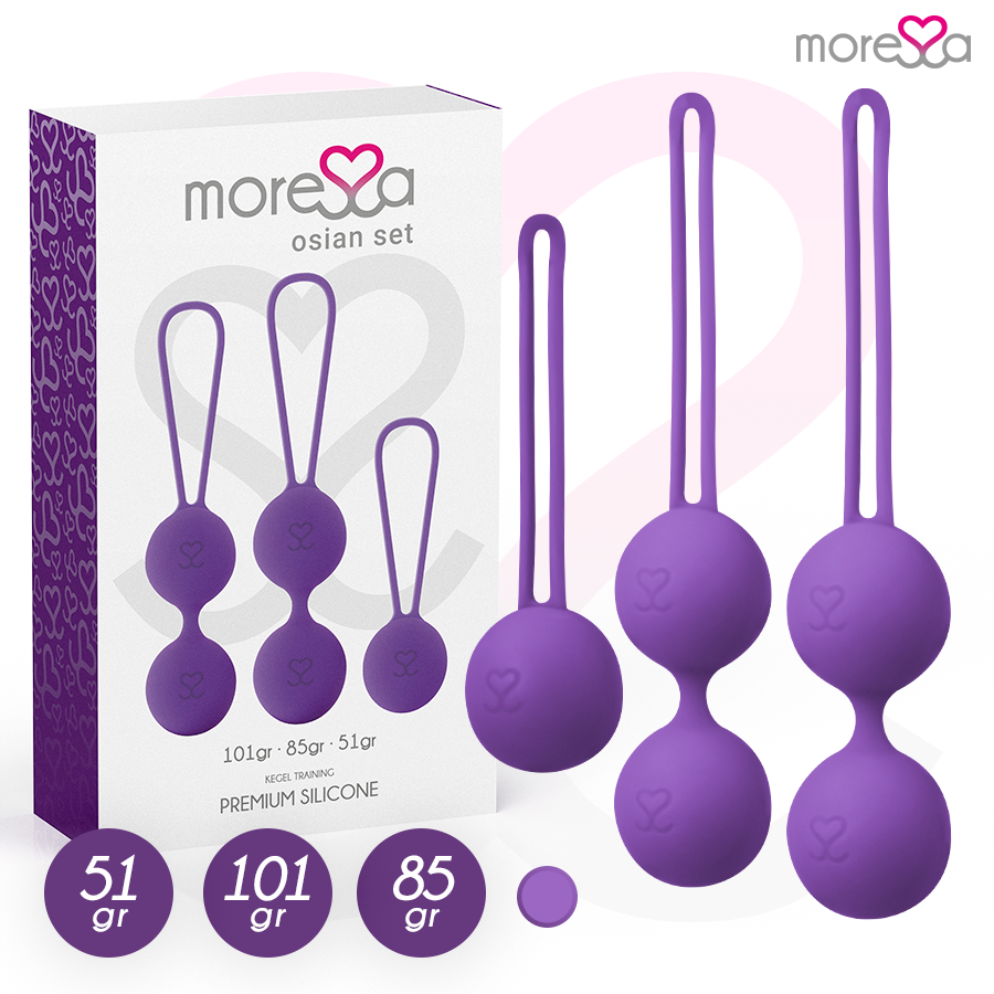 MORESSA – Ensemble OSIAN – Boules de Geisha Silicone – Turquoise, Rose ou Lilas