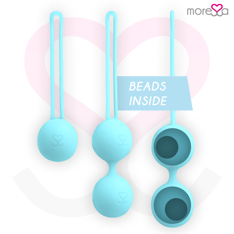 MORESSA – Ensemble OSIAN – Boules de Geisha Silicone – Turquoise, Rose ou Lilas