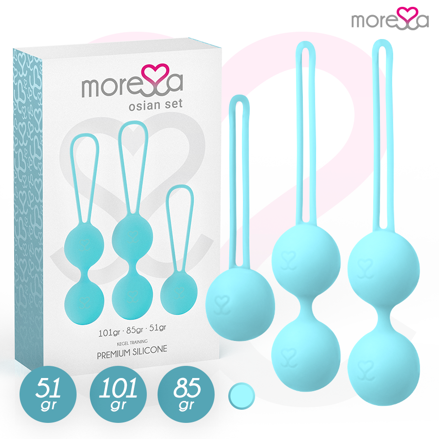 MORESSA – Ensemble OSIAN – Boules de Geisha Silicone – Turquoise, Rose ou Lilas