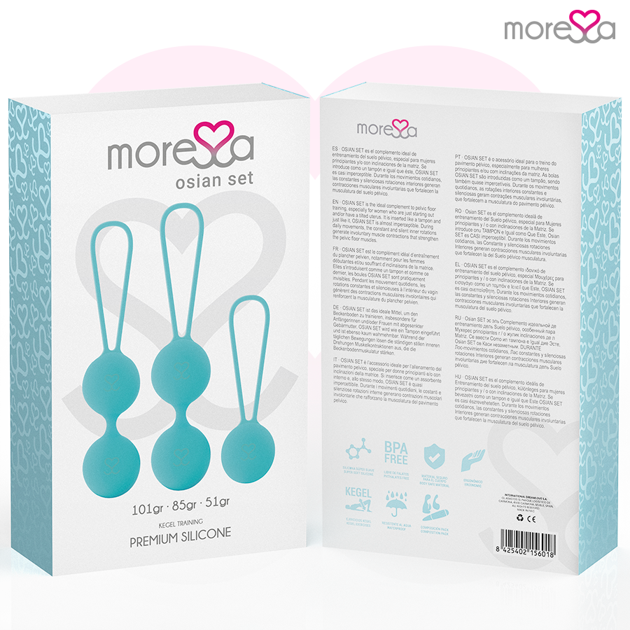 MORESSA – Ensemble OSIAN – Boules de Geisha Silicone – Turquoise, Rose ou Lilas