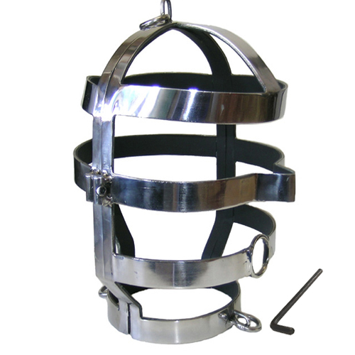 METAL HARD – Masque BDSM en acier avec collier