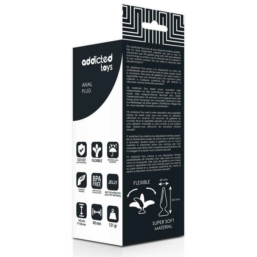 ADDICTED TOYS – Plug Anal – 14,5 cm Noir – TPR Flexible